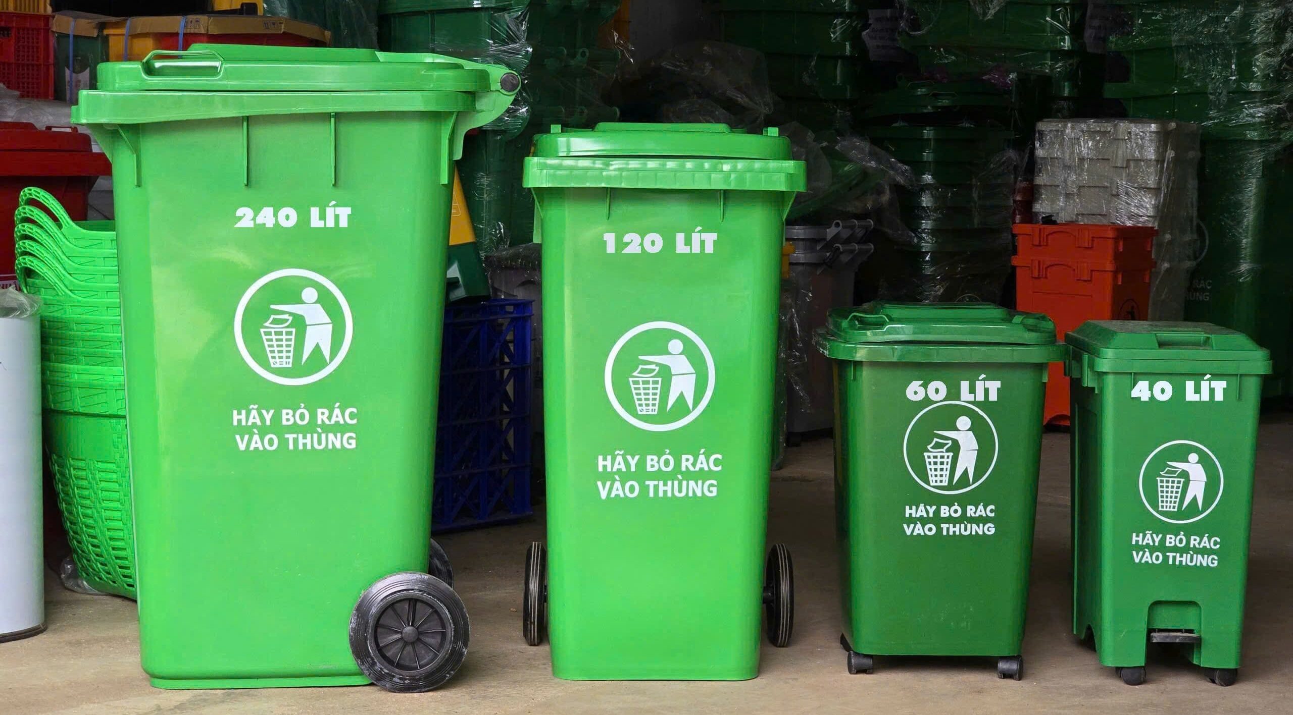 Thùng rác 240 lít, 120 lít, 60 lít, 40 lít