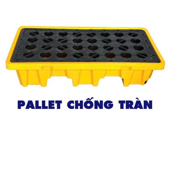 Pallet Chống Tràn 2 Thùng Phuy ( Cao)