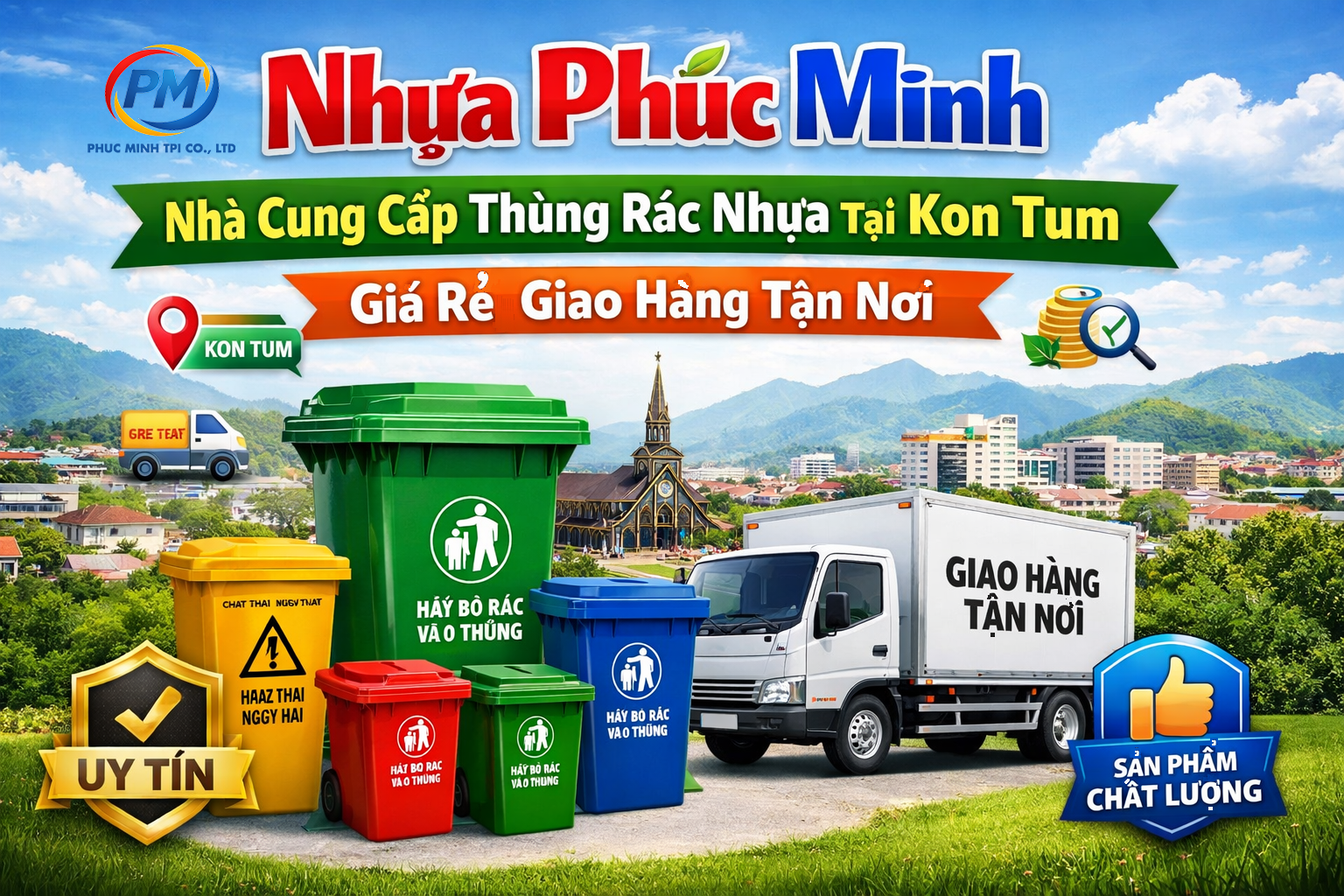 Thùng rác nhựa tại Kon Tum