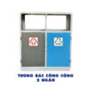 Thùng rác công cộng 2 ngăn - Thùng rác thép - Thùng rác phân loại
