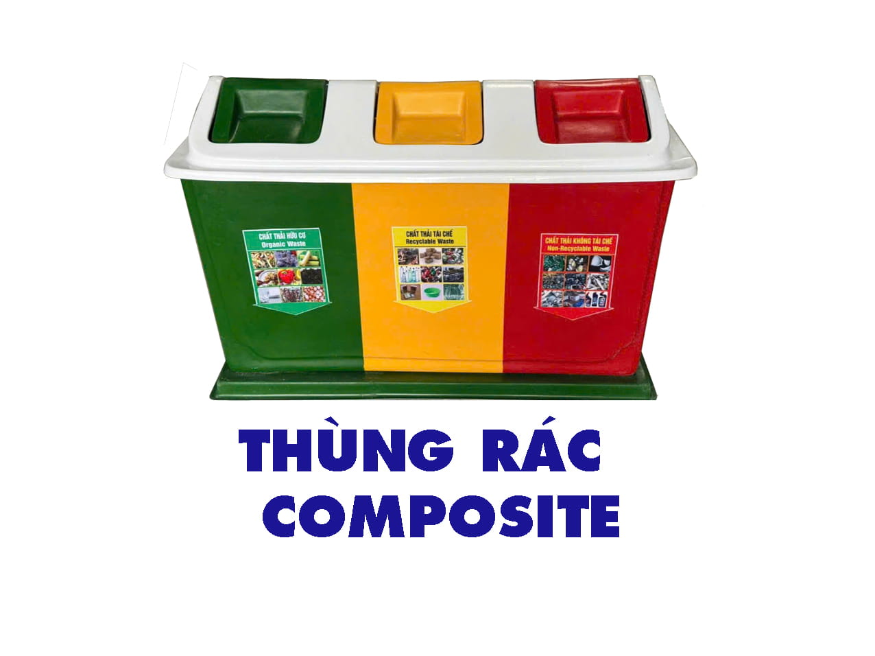 Thùng rác composite - Thùng rác công cộng 3 ngăn – Thùng rác phân loại