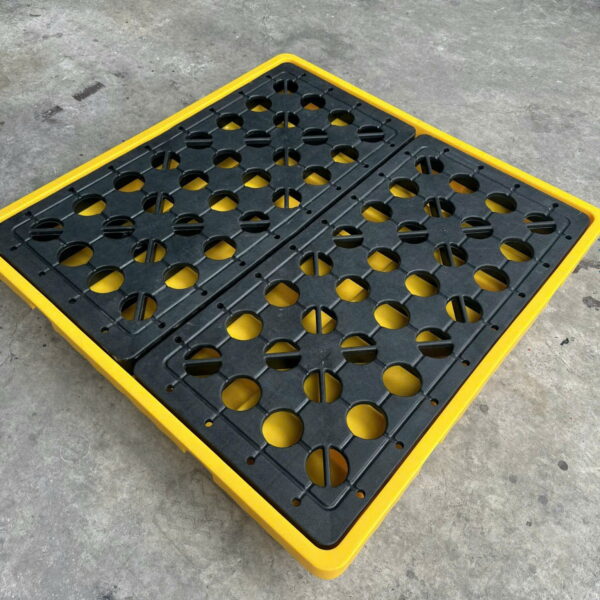 Pallet chống tràn – Pallet chống tràn 4 phuy thấp – Pallet nhựa