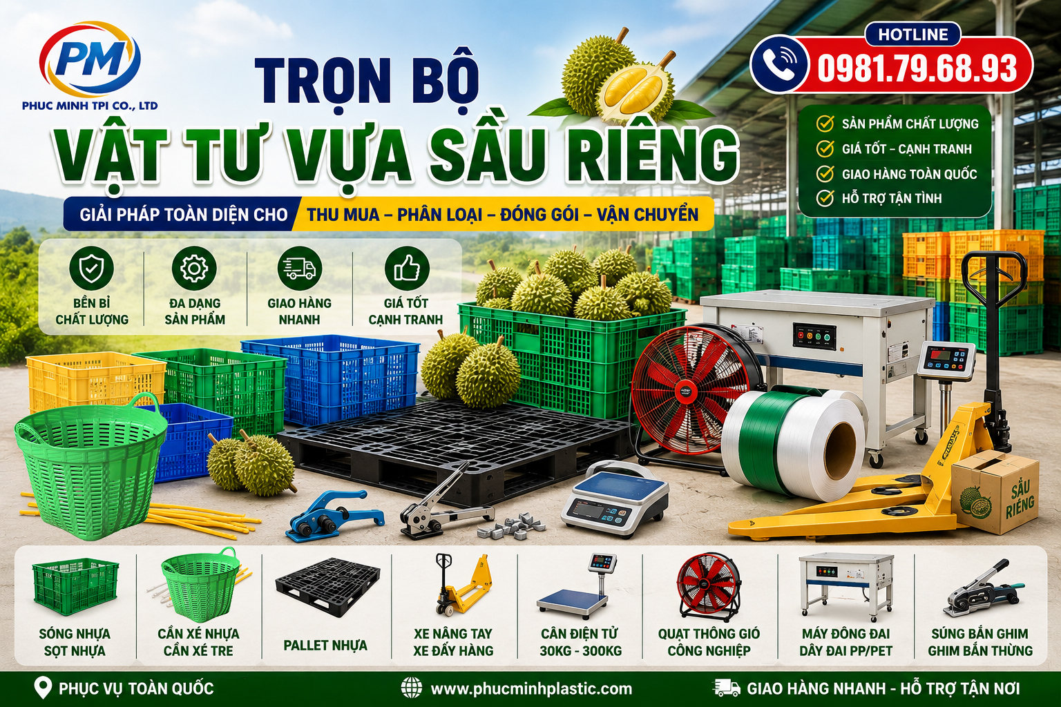 Vật tư vựa sầu riêng